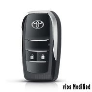 กุญแจแบบพับที่ปรับเปลี่ยนได้สำหรับ Toyota Avanza Vios Gen 2กรอบกุญแจรีโมทแบบพับได้อะไหล่2008 2009 2010 2011 2012 2013อุปกรณ์เสริมรถยนต์