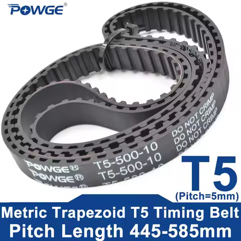 POWGE T5 Timing belt Lp=445-585mm 445 450 455 460 465 470 475 480 485 490 495 500 505 510 515 520 52