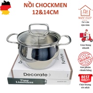 CHOCKMEN pot, 12cm stainless steel pot, 14cm stainless steel pot, baby stainless steel pot, baby wea
