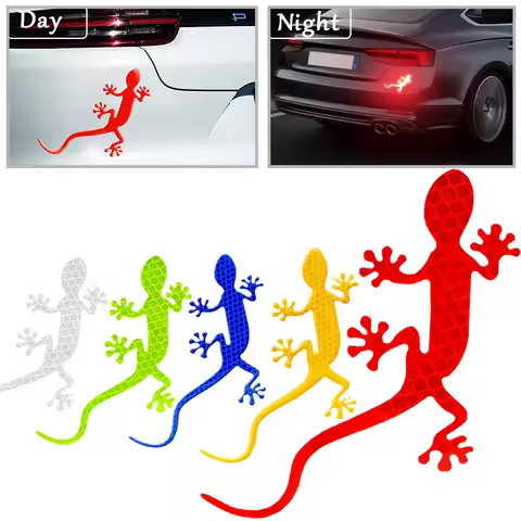 Creativity Reflective Gecko Car Sticker Self Adhesive Auto Decor Decal Night Safety Car Moto Reflect