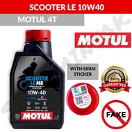 100% ORIGINAL MOTUL MINYAK HITAM ENGINE OIL SCOOTER LE 10W40 SEMI SYNTHETIC ENGINE OIL