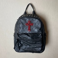 Halloween MBTI Womens Vintage Y2k Backpack Black Punk Skull Printed Backpack Original Cross Gothic F