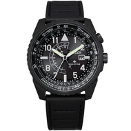 Citizen Promaster Sky Nighthawk Eco-Drive Dual Time Pilot Leather Watch BJ7135-02E