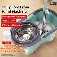 <Free Cloth For Life> Microfiber Spin Mop & Bucket Set Self Cleaning Spin Round Flat Mop With Bucket