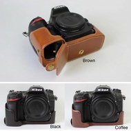 Pu Leather Case Bottom Opening Version Protective Half Cover Base For Nikon D7100 D7200 D500 D3200 D3100 D3400 D7500 D810
