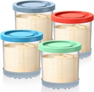 Pint Containers Replacement for Ninja Creami Deluxe Pints and Lids - 4 pack 24OZ XL Cups Compatible