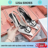 BOW FLOWER HM77 high heels with pointed toe and 7cm high heel for girls going out to parties