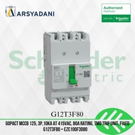 SCHNEIDER - G12T3F80 - GoPact MCCB 125, 3P, 10kA at 415VAC, 80A rating, TMD trip unit, fixeded