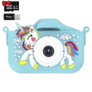 Kids Camera, 1080P Kids Digital Camera with 32GB TF Card,Unicorn Camera Cover/HD Video /5 Educationa