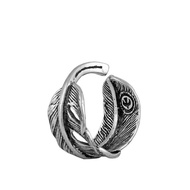 J55 Takahashi Ring Feather Open Ring Distressed Retro Feather260828D DD