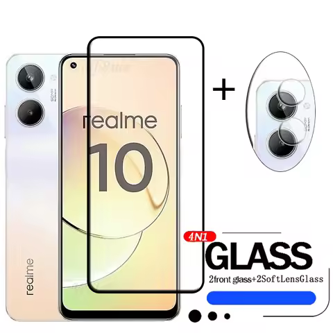 4-in-1 For OPPO Realme 10 Glass For Realme 10 Tempered Glass 9H Full Cover Glue HD Screen Protector 