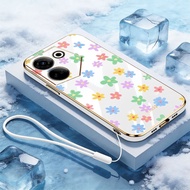 YBD Case For Tecno Camon 20 Pro 4G 5G Ck6 Ck6n Ck7n Ck8n Electroplating Colorful Flower Rabbit with 