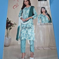 Punjabi suit 3 pcs suit with pastel green colour