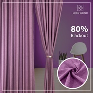 【 LANGSIR RAYA 𝟐𝟎𝟐𝟒 】Ready Made Curtain !!! Siap Jahit Langsir Warna PURPLE Linen Cotton 80% Blackout Kain Tebal Curtain -  (Free Hook/Free Ring) #Sliding Door #Window Panel #Pintu Bilik