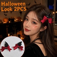 1/2Pairs Halloween Bow Bat Wing Hair Clips Glossy Wing Party Hair Decoration