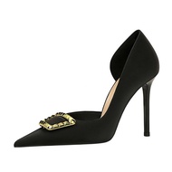 Bigtree 9cm Stiletto Heels - Metallic Rivet Buckles | Ideal for Nightclubs & Special Events