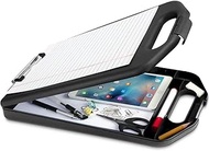 Sunnyclip Plastic Storage Clipboard with Handle, Compartment Hold 200 Letter Sized Paper Enclosed He