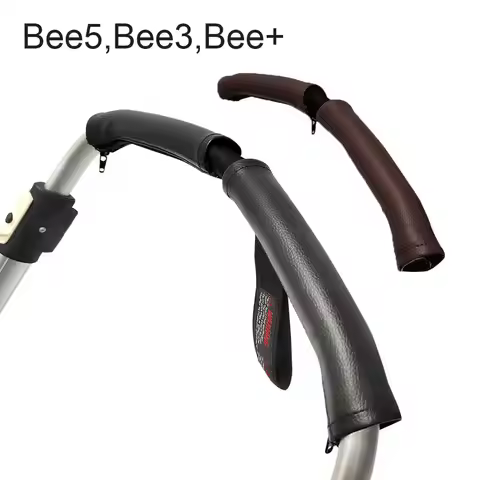 Stroller Handle Cover Suitable for Bugaboo Bee3 Bee5 Bee+ Stroller Accessories PU Leather Zipper Arm
