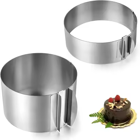 Stainless Steel Round Cake Mold Adjustable 6 To 12 Inches Height 6-15cm with Precise Scale Mold Baki