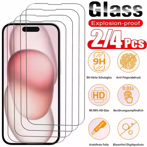 2~4PCS Screen Protector For iPhone 17 16 Pro Max Tempered Glass For iPhone 17e 16e 15 14 13 12 11 Pr