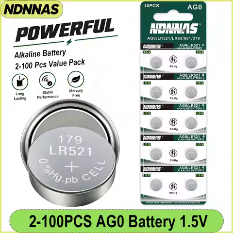 2-100PCS AG0 LR521 SR521SW 379 Button Batteries 1.5V Alkaline Coin Cell 379A 179 D379 SR63 LR63 Batt