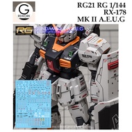 [G Rework] RG21 RG 1/144 RX 178 MK II AEUG GUNDAM WATER SLIDE DECAL