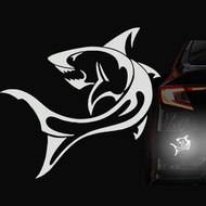 Hollow out fierce shark pattern car motorcycle reflective sticker