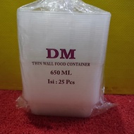 thinwal dm food container/kotak makan/kotak bekal/dm 500 ml/dm 650 ml/ - 650mlrec