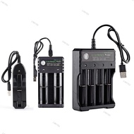 1 2 4 Slots 3.7V 18650 14500 USB Lithium-ion Battery Power Charger Independent Charging AA 1.5v 1835