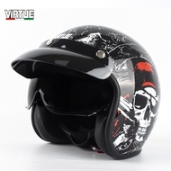 [2025NEW] VIRTUE Electric Motorcycle Helmet Full Helmet Running Helmet Kart Retro Half Helmet