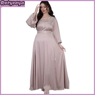 Abaya Dress for Women Eid Ramadan Prayer Islamic Clothes Long Sleeve Round Neck Dubai Turkish Evenin
