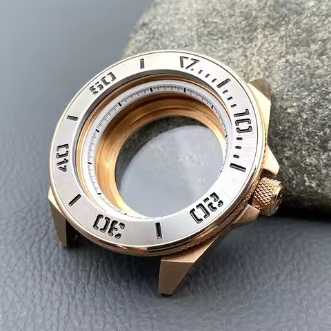 45mm Rose Gold King Samurai NH35 Case Fits Crown at 3.0 NH35 NH36 7S 4R Movement 20ATM Waterproof Me