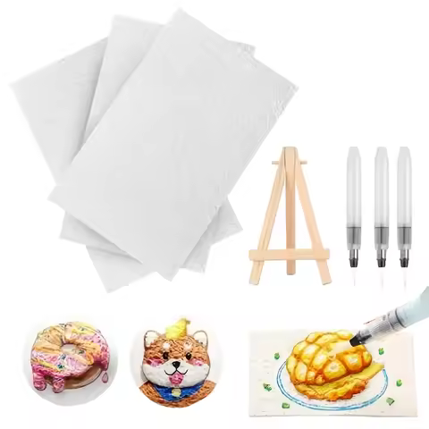 Puffy Popcorn Drawing Texture Painting Kit with 12 Marker Pen & Water Brush Magic Puffy Paint Kit 3D