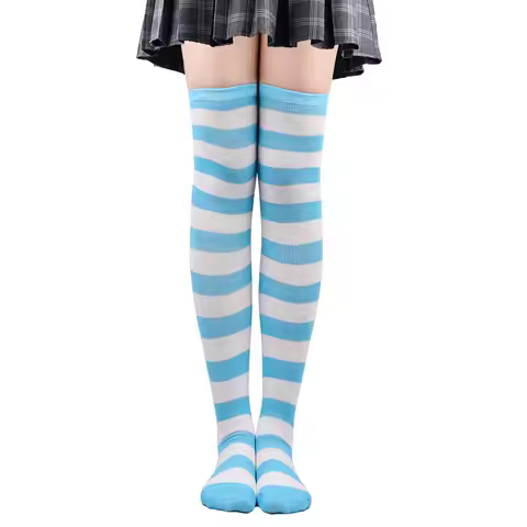 Knee High Socks Thigh High Socks Over Knee Socks Striped Thigh High Socks Colorful Stripe Over Knee 