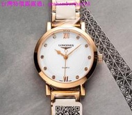 台灣特價浪琴手錶開創者系列超薄瑰麗石英心腕錶L2.821.4.116 直徑30mm厚8m