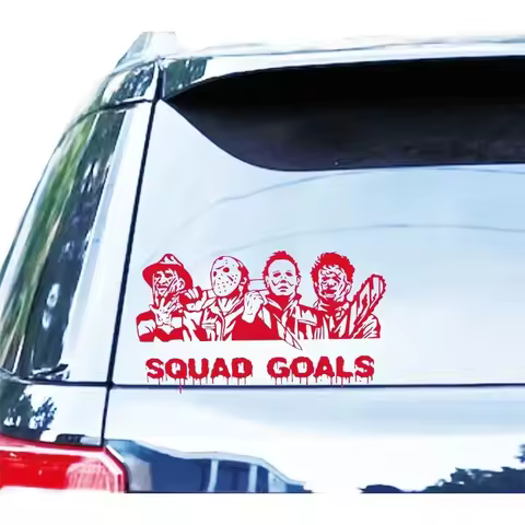 Horror Movies Window Decal Squad Goals Leatherface Freddy Jason Car Stickers The WindshieldNotebook 