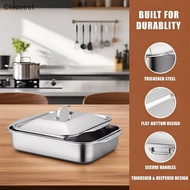 [Chc] 2 Piece Stainless Steel Deep Baking Pan Set 16x9 Inch With Lid Tray For Pasta Fish Roasting Ov