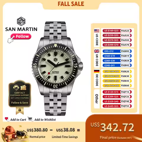 San Martin Toolwatch 1200HV Hardening Coating Luminous Dial ST2130 Automatic Mechanical Diver Watche