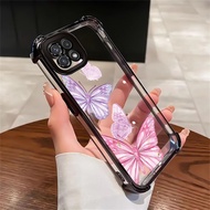 Case For Samsung A22 5G A22s 5G F42 5G Phone Butterfly Transparent Silicone Protective Cover