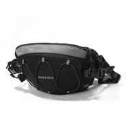 機能風黑色斜挎包 情侶側背包 單肩腰包跑步胸包