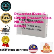 Powershot SD970 IS, SD970IS Proocam Viloso NB-5L Compatible Battery
