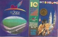 MCC-20020224F MALAYSIA 2002 10TH MENS HOCKEY WORLD CUP 2002 NORDIC GOLD COMMEMORATIVE COIN WITH FOLD
