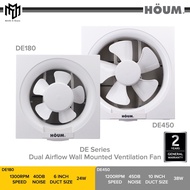 Houm DE180 6inch / DE450 10inch Dual Airflow Wall Mounted Ventilation Bedroom Living Toilet Exhaust 