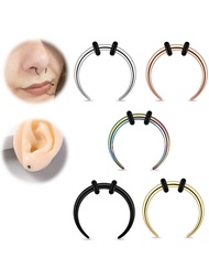 16G Pincher Septum Rings C Shape Buffalo Stainless Steel Horseshoe Nose Ring Taper Kit Trang'sức xỏ 