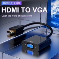 สายแปลงสัญญาณ hdmi to vga หัวแปลง vga หัวแปลง HDMI to VGA Converter (1080P) ตัวแปลงสัญญาณภาพจาก HDMI เป็น VGA  #A-051