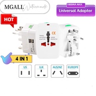 MGALL Universal Plug Adapter 2 USB Port World Travel AC Power Charger Adapter AU US UK EU Converter