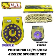 LC135/Y15ZR/Y125ZR/RXZ 415HX132& ORING TITANIUM SPOCKET SET PROTAPER 4 LOBANG