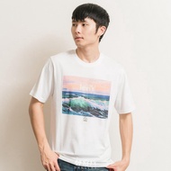 [Mailing Soldier] LEVIS Men's Version Sunset Landscape Picture LOGO Short-Sleeved Top T-Shirt