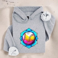 Colorful Baseball Ball Hoodie, Baseball Season Hoodie, Baseball Mom Gift Hoodie, Sports Hoodie, Base