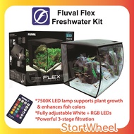 [Ready Stock] Promotion Price  Fluval Flex Freshwater Kit Aquarium Complete Set Aquarium Tank Black Aquarium